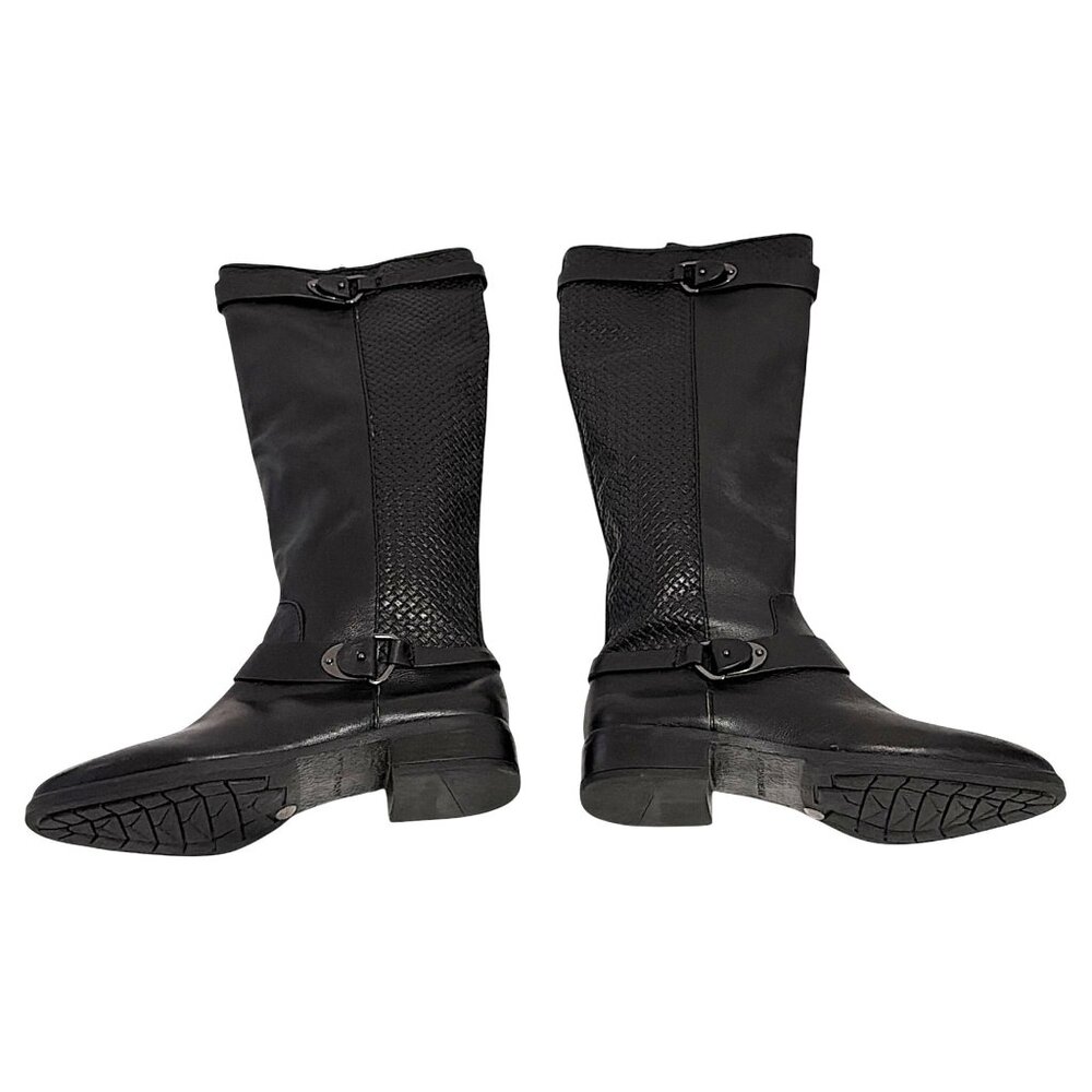 Antonio Melani Boots Womens 9M Black Leather Riding Knee Equestrian Countryside